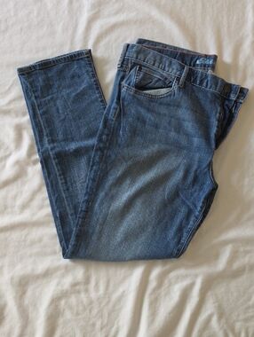 Women's Eddie Bauer Boyfriend Slim Jeans Washed Blue Straight Leg